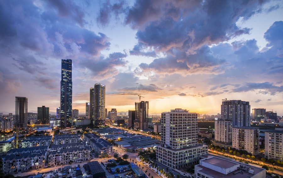Skyline al atardecer de Ho Chi Minh