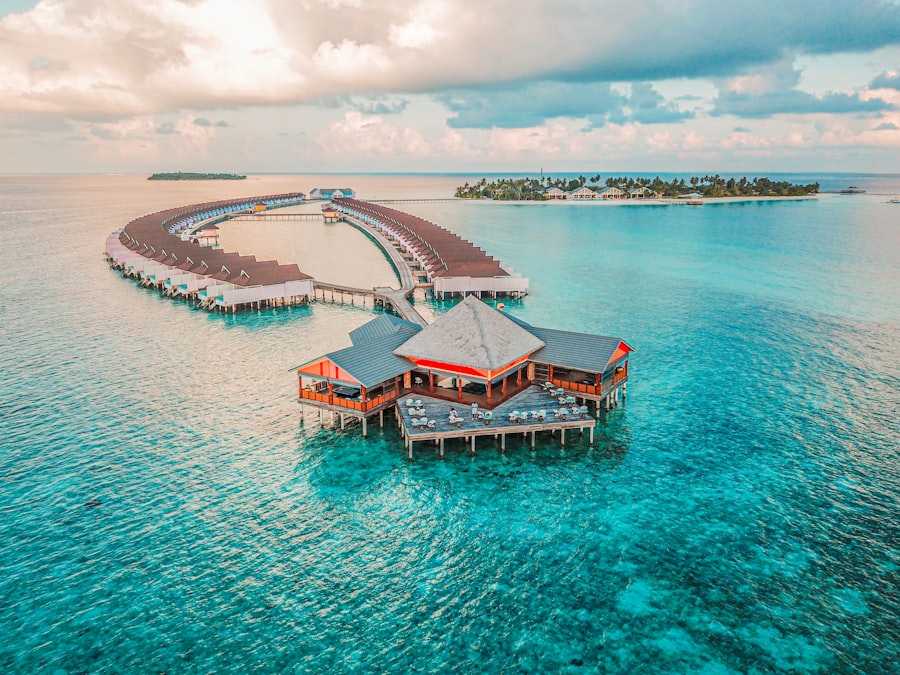 Villas overwater vistas desde el aire