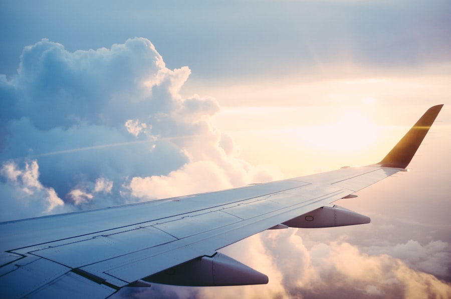 Ala del avión sobre el Índico